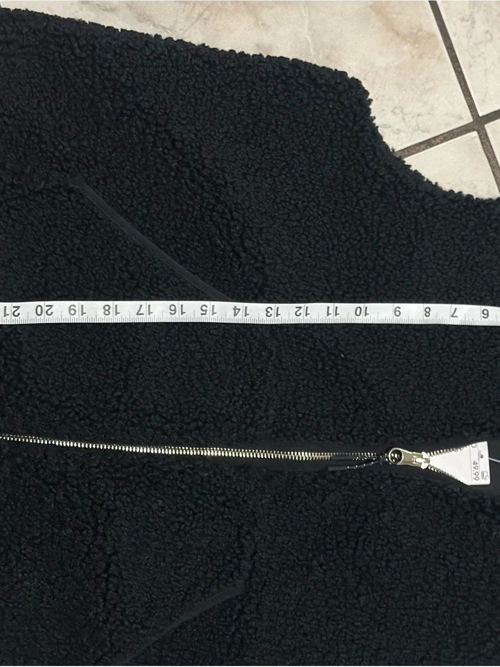 H&M Black Sherpa Zip Vest
